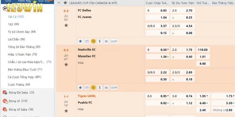 Cá cược thể thao tại 123win ngay hôm nay